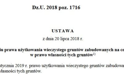 Zasady przekształcanie użytkowania wieczystego we własność