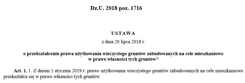 Zasady przekształcanie użytkowania wieczystego we własność